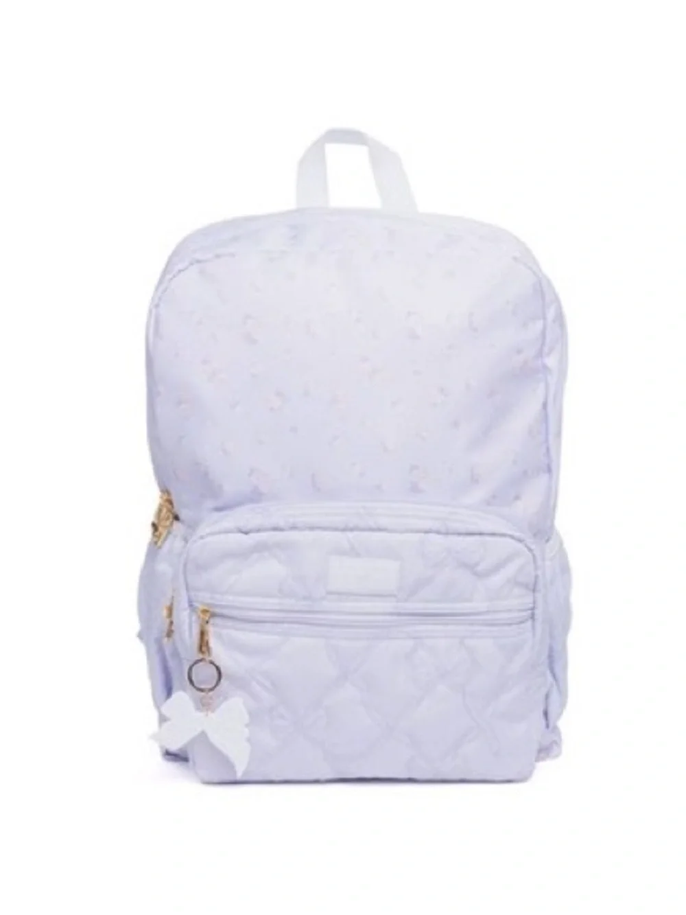 LoveShackFancy Lavender Quilted Kids Backpack with Bow Charm